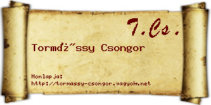 Tormássy Csongor névjegykártya