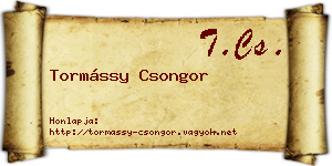 Tormássy Csongor névjegykártya